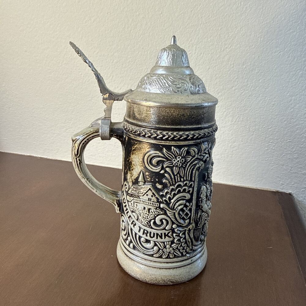 Vintage Albert Jacob (AJ) West German Beer Stein – Pewter Lid – Bier Krug